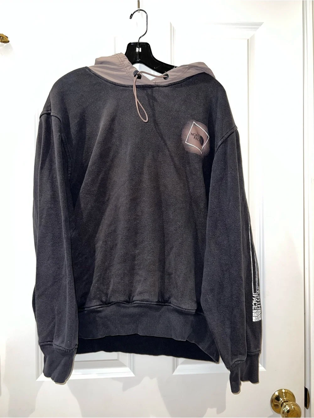 The North Face Men’s Charcoal Black Hoodie with Taupe Hood
